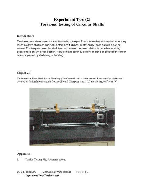 nogueira torsion test|Experiment Two (2) Torsional testing of Circular Shafts.